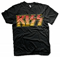KISS tričko, Distressed Logotype Black, pánské