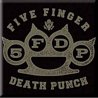 Five Finger Death Punch magnet na lednici 75mm x 75mm, Brass Knuckle