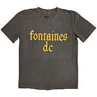 Fontaines D.C. tričko, Gothic Logo Stone Wash Charcoal Grey, pánské