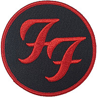 Foo Fighters tkaná nažehlovačka PES 83 mm, Circle Logo Black Red, unisex