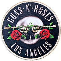 Guns N Roses tkaná nažehlovačka PES 83 mm, Los Angeles Silver Logo