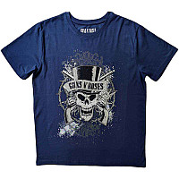 Guns N Roses tričko, Faded Skull Blue, pánské