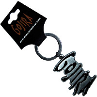 Gojira kovová klíčenka 45x30 mm, Logo Black Silver Zinc