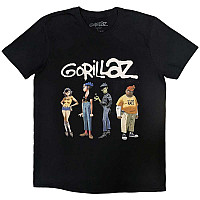 Gorillaz tričko, Spray Logo Group Black, pánské