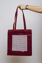 Lake Malawi Tote Bag, Little Waves (Burgundy)