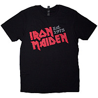 Iron Maiden tričko, Est. 1975 Slanted Logo Black, pánské