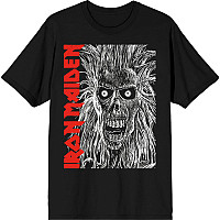 Iron Maiden tričko, Eponymous Face Red Logo Black, pánské