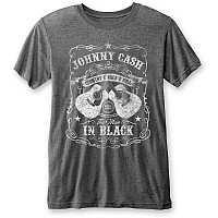 Johnny Cash tričko, The Man In Black Burn Out Grey, pánské