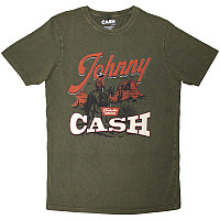Johnny Cash tričko, Desert Cowboy Stone Wash Green, pánské