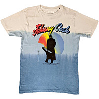 Johnny Cash tričko, Walking Guitar Dip Dye Wash Blue, pánské