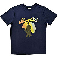 Johnny Cash tričko, Walking Guitar Navy Blue, pánské
