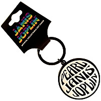Janis Joplin kovová klíčenka 45 mm, Pearl Emblem Mono Zinc