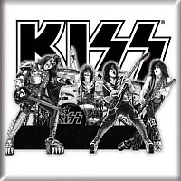 KISS magnet na lednici 75mm x 75mm, Graphite Band