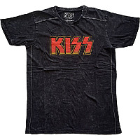 KISS tričko, Classic Logo Snow Washed Black, pánské