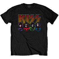 KISS tričko, Logo, Faces & Icons Black, pánské