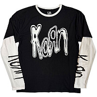 Korn tričko dlouhý rukáv, Metallic Logo Black & White, pánské