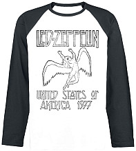 Led Zeppelin tričko dlouhý rukáv, USA 77 BW Raglan, pánské