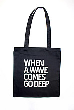 Lake Malawi Tote Bag, When A Wave (Black)
