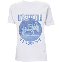 Led Zeppelin tričko, Tour 75´ Blue Wash White, pánské