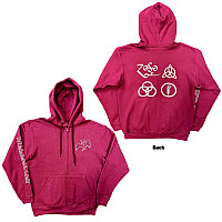 Led Zeppelin mikina, Symbols Zipped BP Maroon Red, pánská