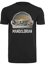 Star Wars tričko, Baby Yoda Mandalorian Logo Black, pánské