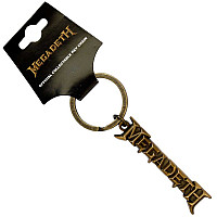 Megadeth kovová klíčenka 55x14 mm, Gold Logo Zinc