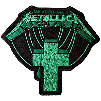 Metallica tkaná nažehlovačka PES 100 x 90 mm, Master Of Puppets Green Cross