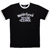Motorhead tričko, 50 Years Text Lock Up Ringer Black, pánské