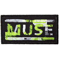 Muse tkaná nažehlovačka PES 90x45 mm, Distressed Logo