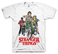 Stranger Things tričko, Bikes White, pánské