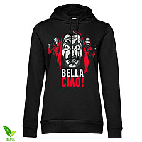 La Casa De Papel mikina, Bella Ciao! Hoodie Organic Girly Black, dámská