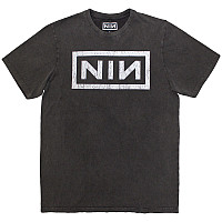 Nine Inch Nails tričko, Classic Logo Stone Wash Charcoal Grey, pánské