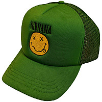 Nirvana kšiltovka, Logo & Happy Face Mesh Back Green