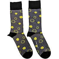 Nirvana ponožky, Mixed Happy Faces Charcoal Grey, unisex - velikost 7 až 11 (41 až 45)