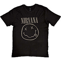 Nirvana tričko, Black Happy Face Hi-Build Black, pánské