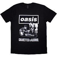 Oasis tričko, Cigarettes & Alcohol Illustration Mono Black, pánské