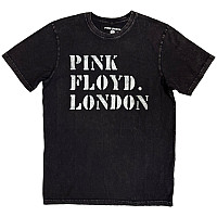 Pink Floyd tričko, Stencil Logo Stone Wash Black, pánské