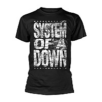 System Of A Down tričko, Distressed Logo Black, pánské