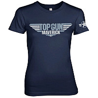 Top Gun tričko, Maverick Distressed Logo Girly Navy, dámské