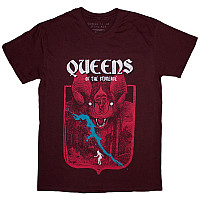 Queens of the Stone Age tričko, Bat Maroon Red, pánské