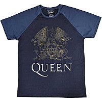 Queen tričko, Crest Navy Blue & Denim Blue, pánské