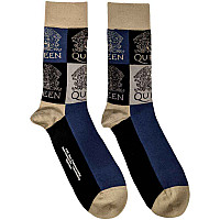 Queen ponožky, Crest Blocks Navy Blue, unisex - velikost 4 až 7 (36 až 40 EU)