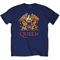 Queen tričko, Classic Crest Navy, pánské