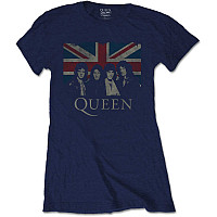 Queen tričko, Vintage Union Jack Navy, dámské