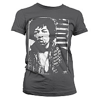 Jimi Hendrix tričko, Distressed Dark Grey, dámské