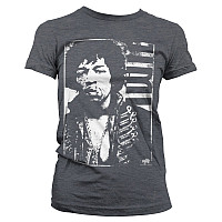 Jimi Hendrix tričko, Distressed Light Grey, dámské