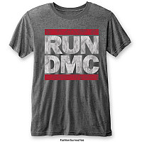 Run DMC tričko, DMC Logo Burn Out Grey, pánské