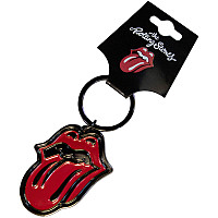 Rolling Stones kovová klíčenka 43x50 mm, Classic Tongue Black Zinc