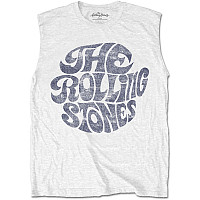 Rolling Stones tričko bez rukávů, Vintage 70s Logo White, pánské