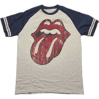 Rolling Stones tričko, Lick Raglan Natural & Navy Blue, pánské